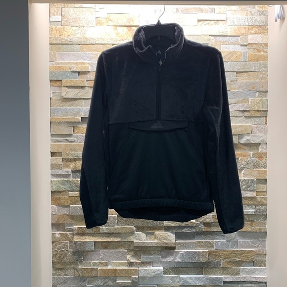 🎁 Adidas Originals Fleece Detail Half-Zip Sweatshirt - Picture 3 of 13